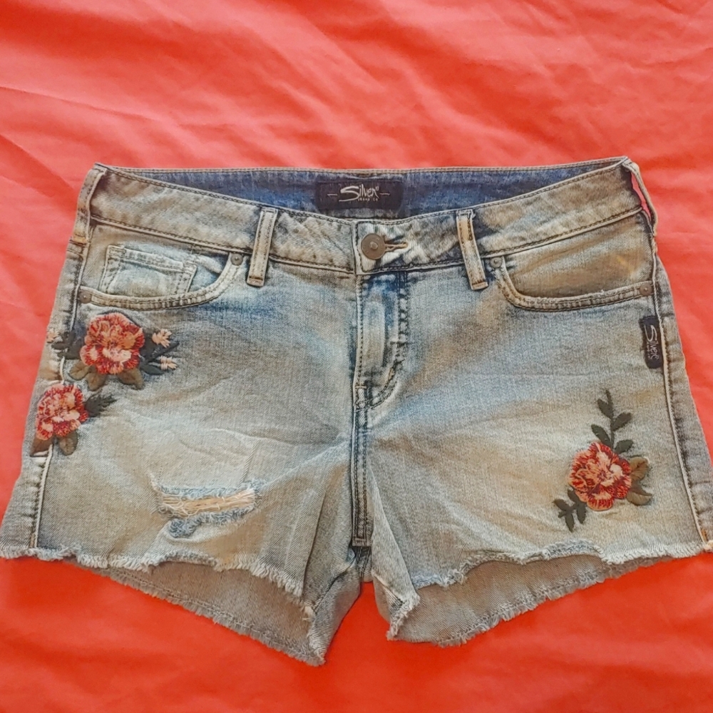 Silver Aiko Jean Shorts